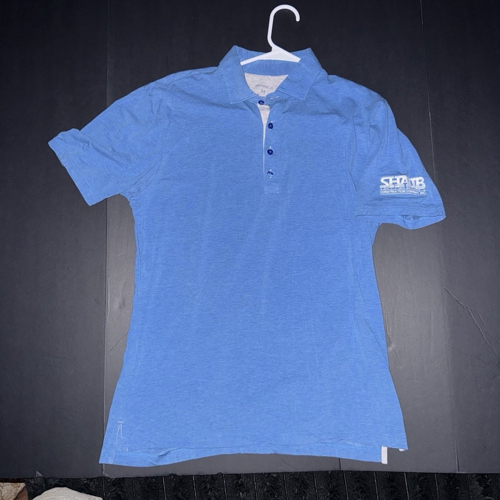 Men's Medium johnnie-O Linster Polo Shirt Short Sleeve Collared Embroidered Logo